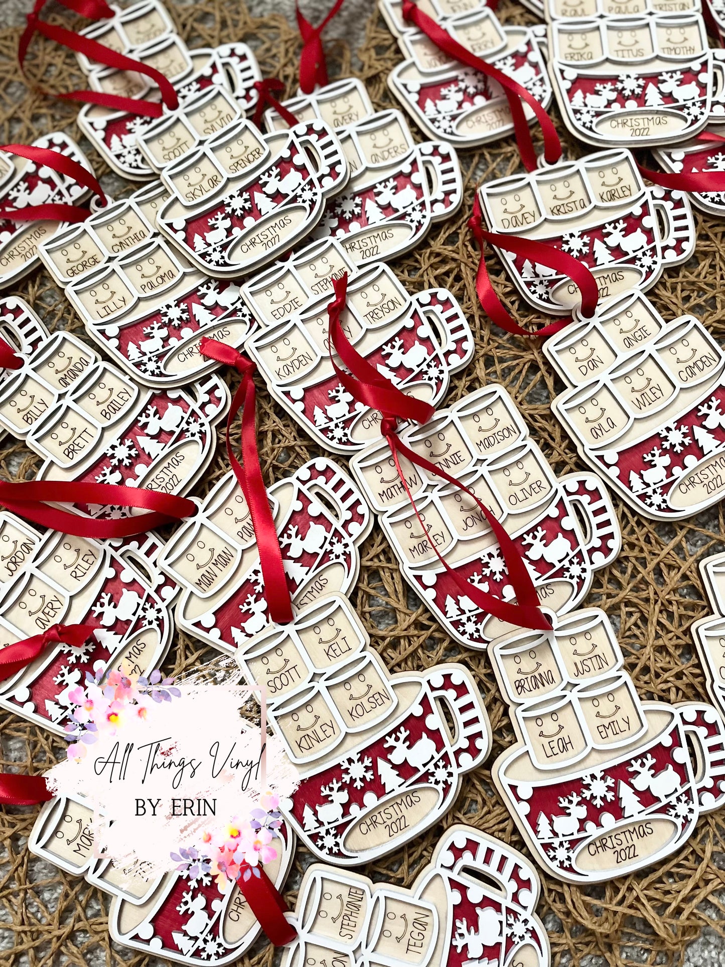 Hot Cocoa Christmas Ornaments