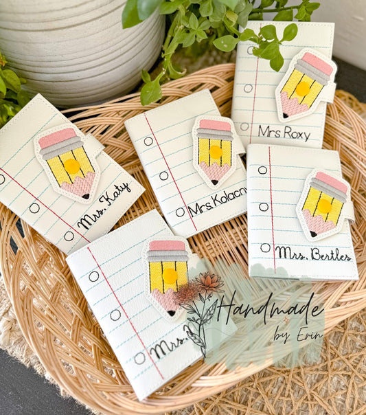 Mini Embroidered composition notebook