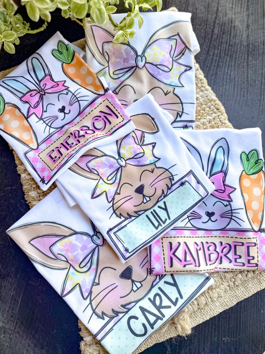 Easter Bunny Girl Name Tees