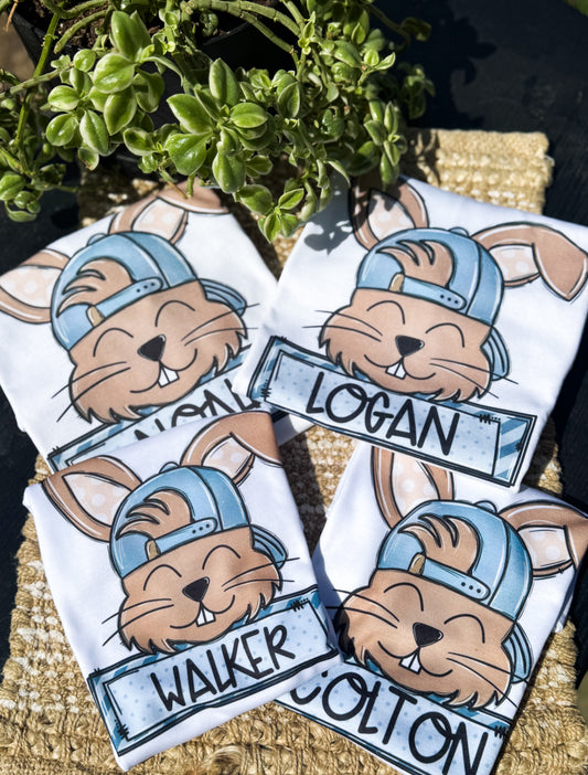 Easter Bunny Boy Name Tees
