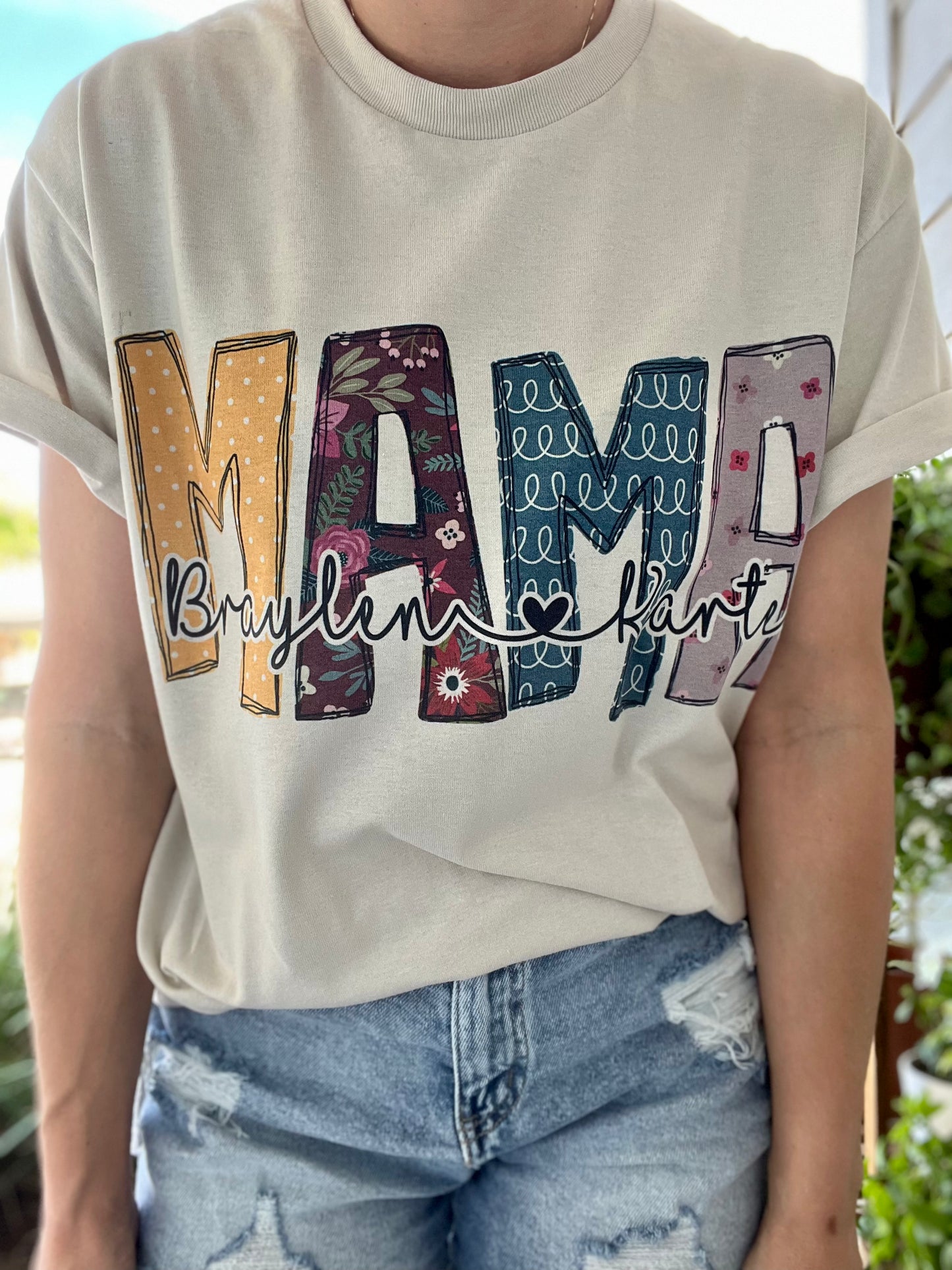 Warm Floral Name T